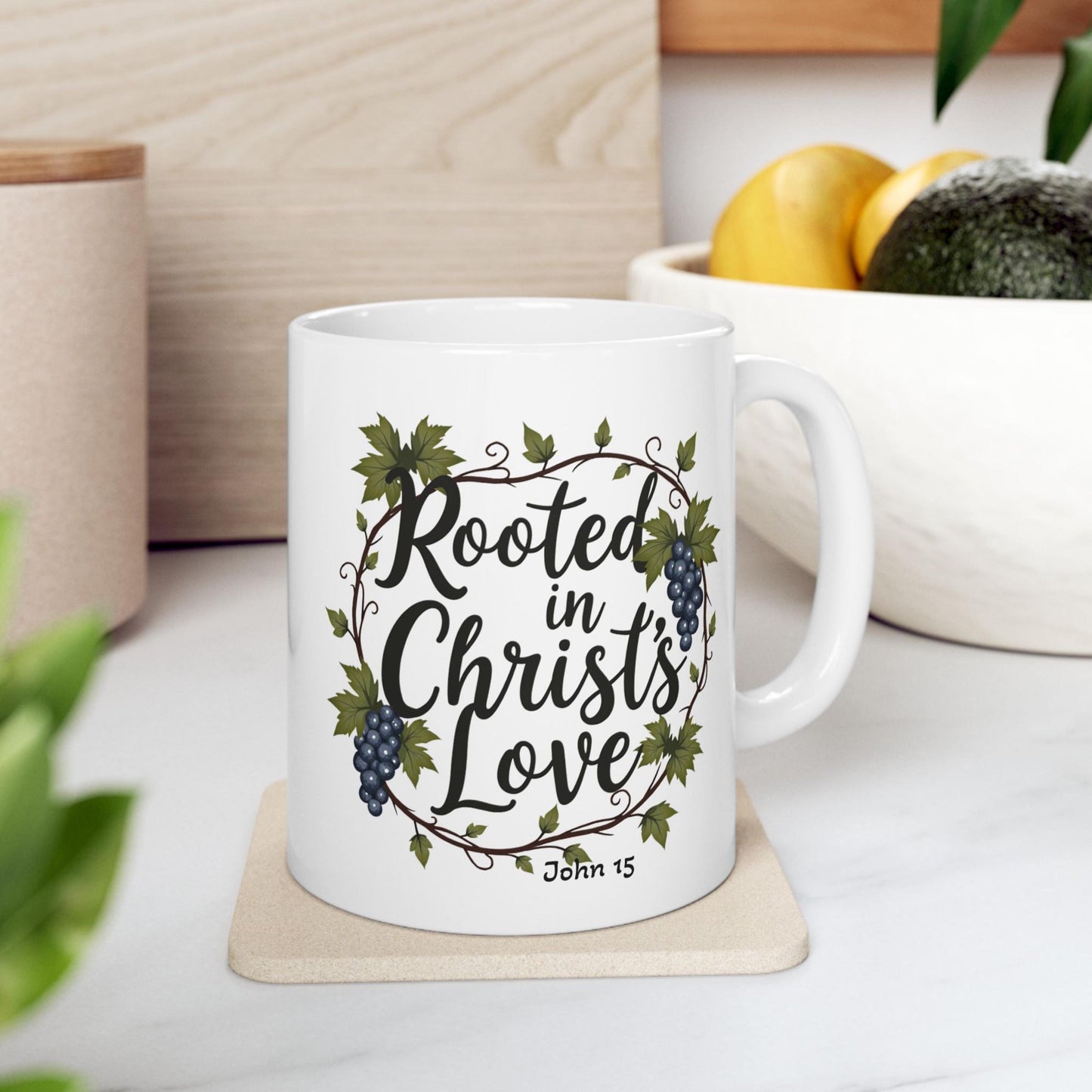 Rooted in Christ's Love Christian Mug from Lewey's Merch