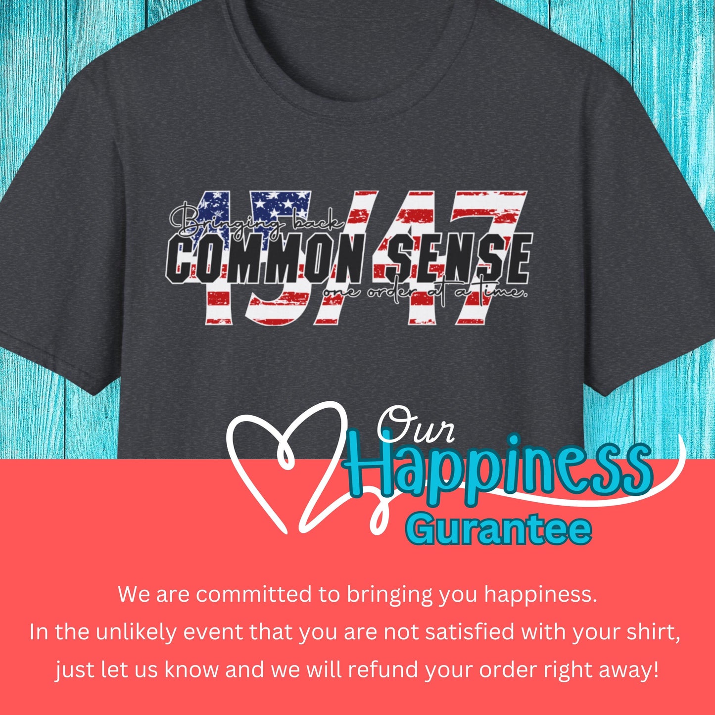 45/47 Common Sense Patriotic USA T-Shirt from Lewey's Merch