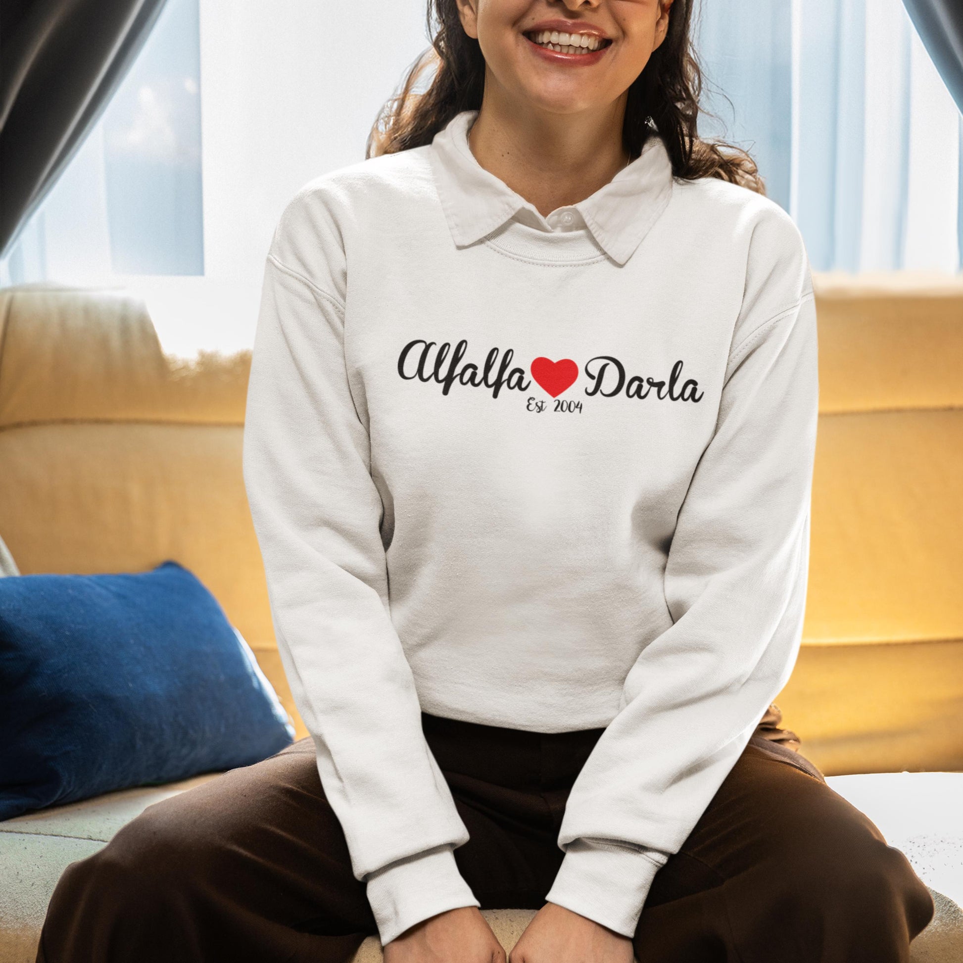 Personalized Darla and Alfalfa Quote Sweatshirt from Lewey's Merch