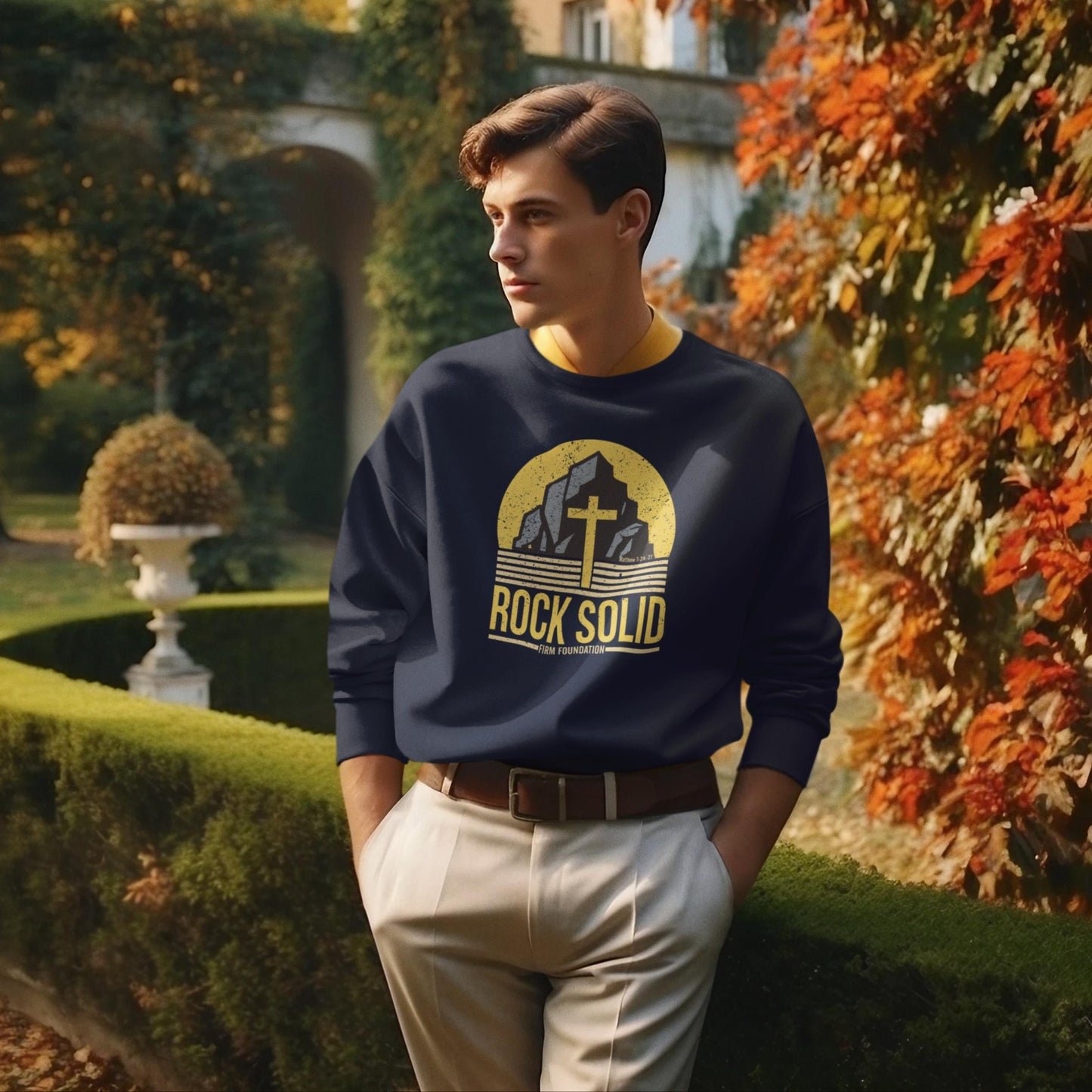 Rock Solid Christian Crewneck Sweatshirt from Lewey’s Merch