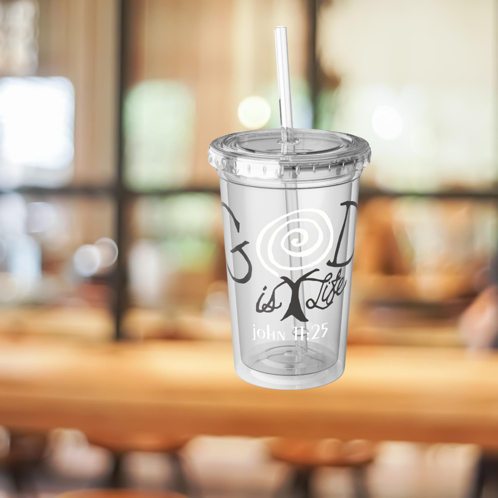 God Is Life John 11:25 Christian Tumbler from Lewey's Merch