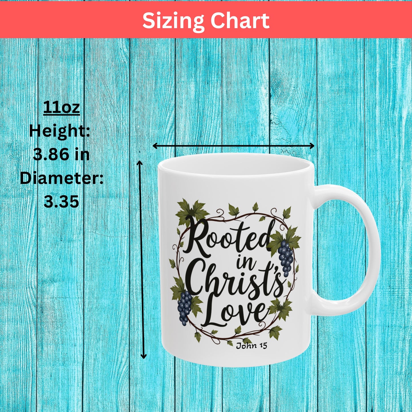 Rooted in Christ's Love Christian Mug from Lewey's Merch