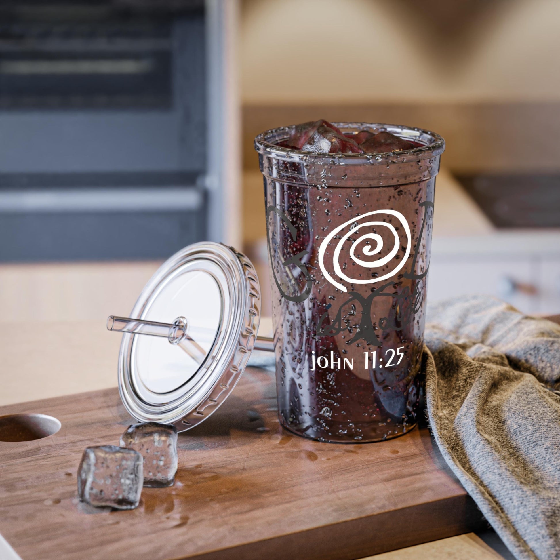 God Is Life John 11:25 Christian Tumbler from Lewey's Merch