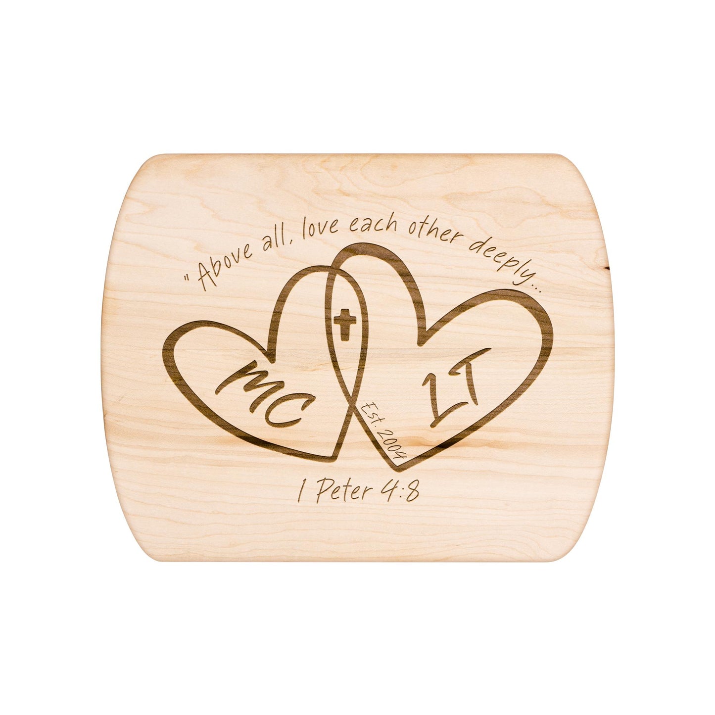 Personalized Heart Initials Cutting Board from Lewey's Merch