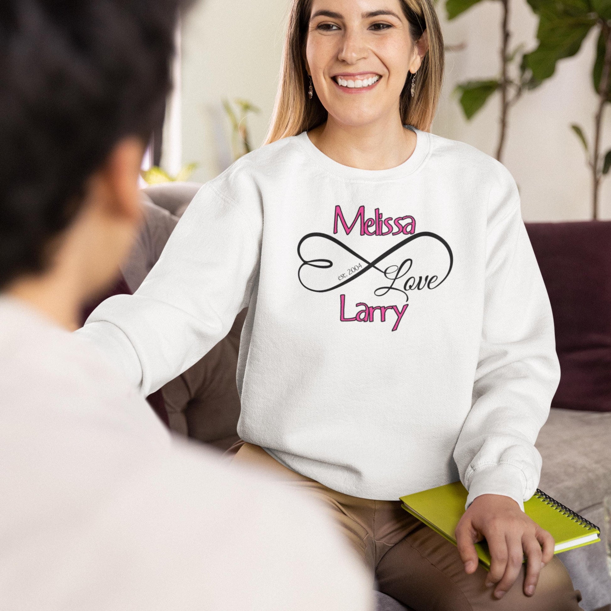 Personalized Infinity Symbol Sweatshirt from Lewey's Merch