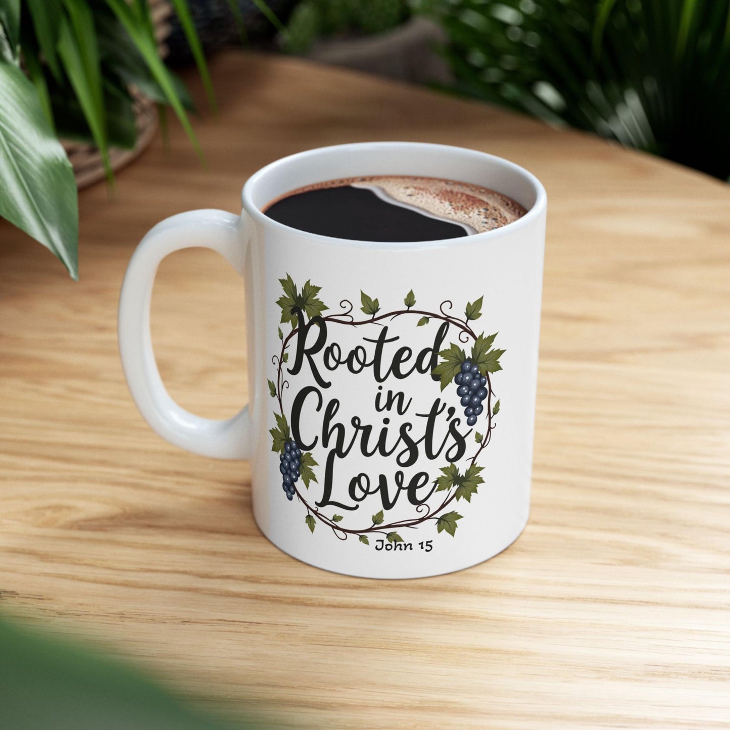 Rooted in Christ's Love Christian Mug from Lewey's Merch