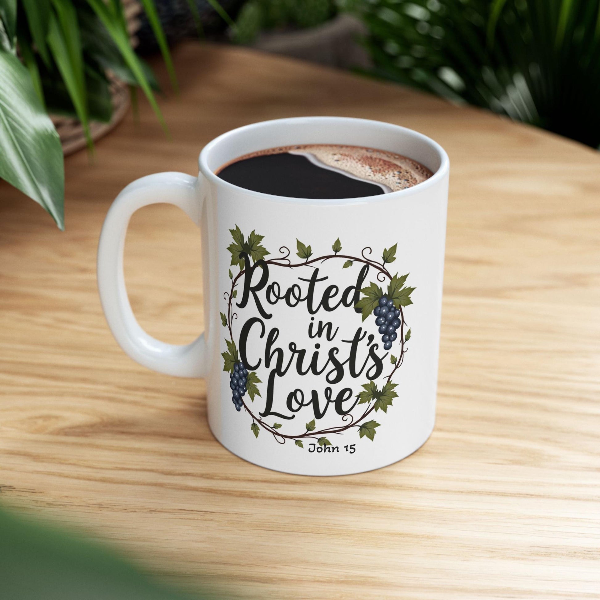 Rooted in Christ's Love Christian Mug from Lewey's Merch