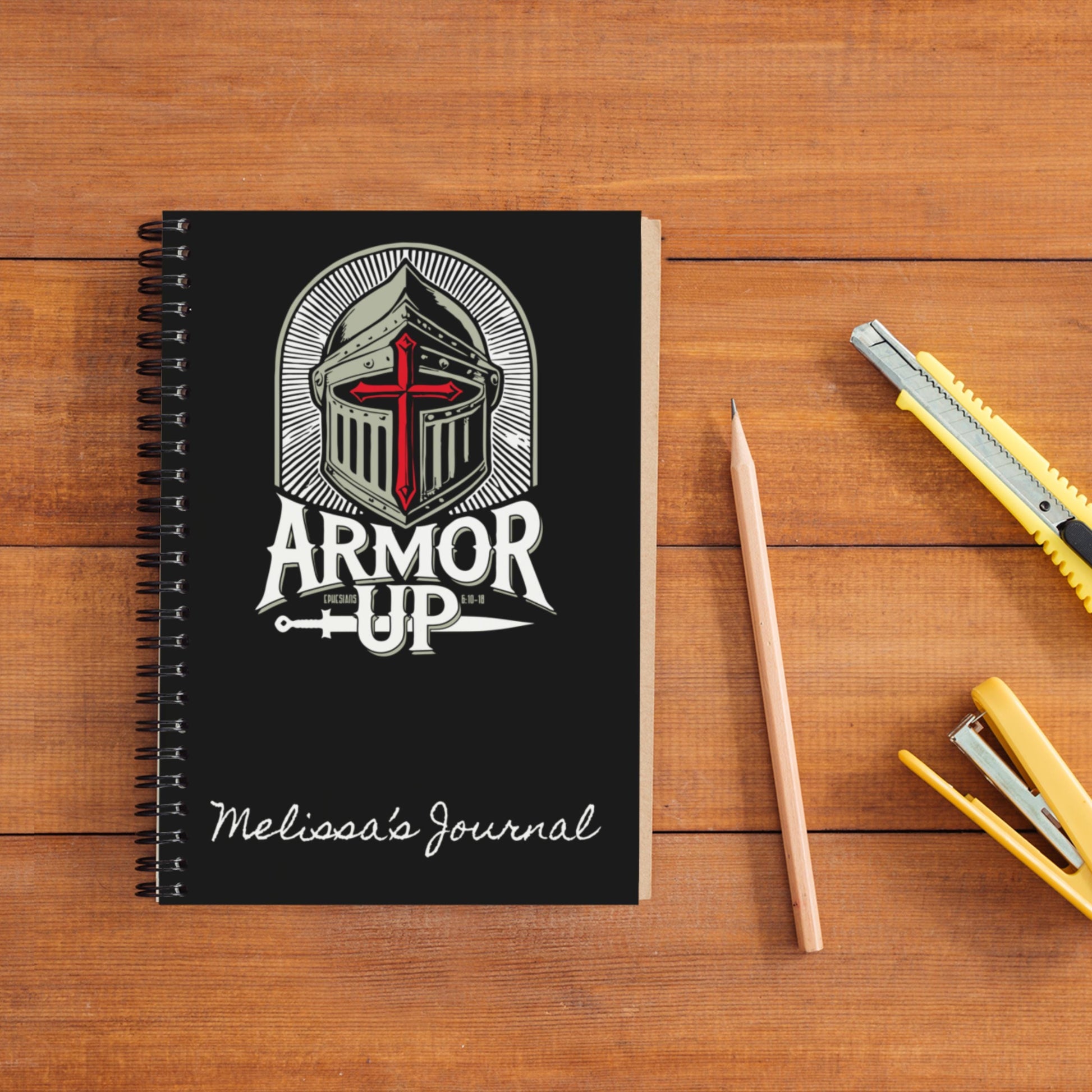 Armor Up Personalized Christian Journal from Lewey's Merch