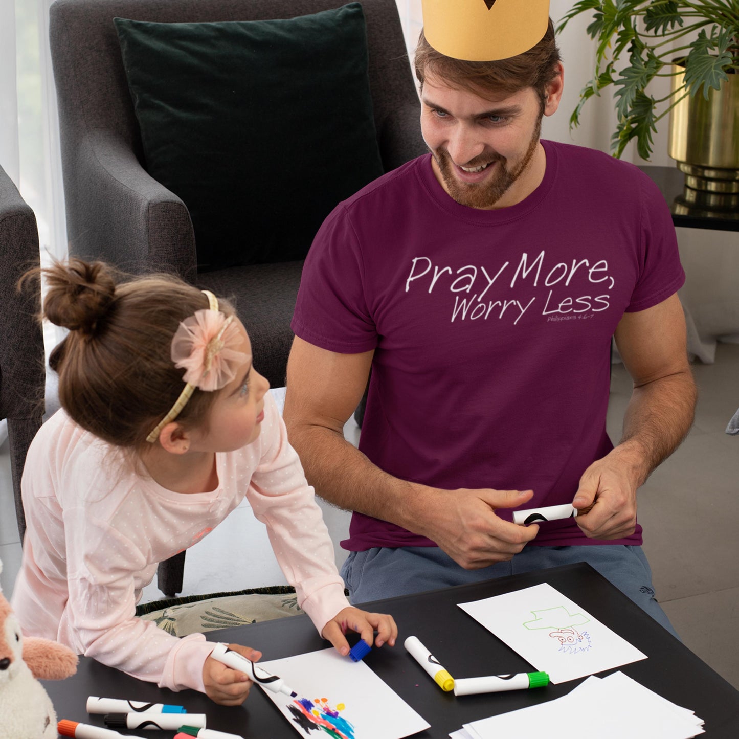 Pray More Worry Less Christian T-shirt from Lewey’s Merch