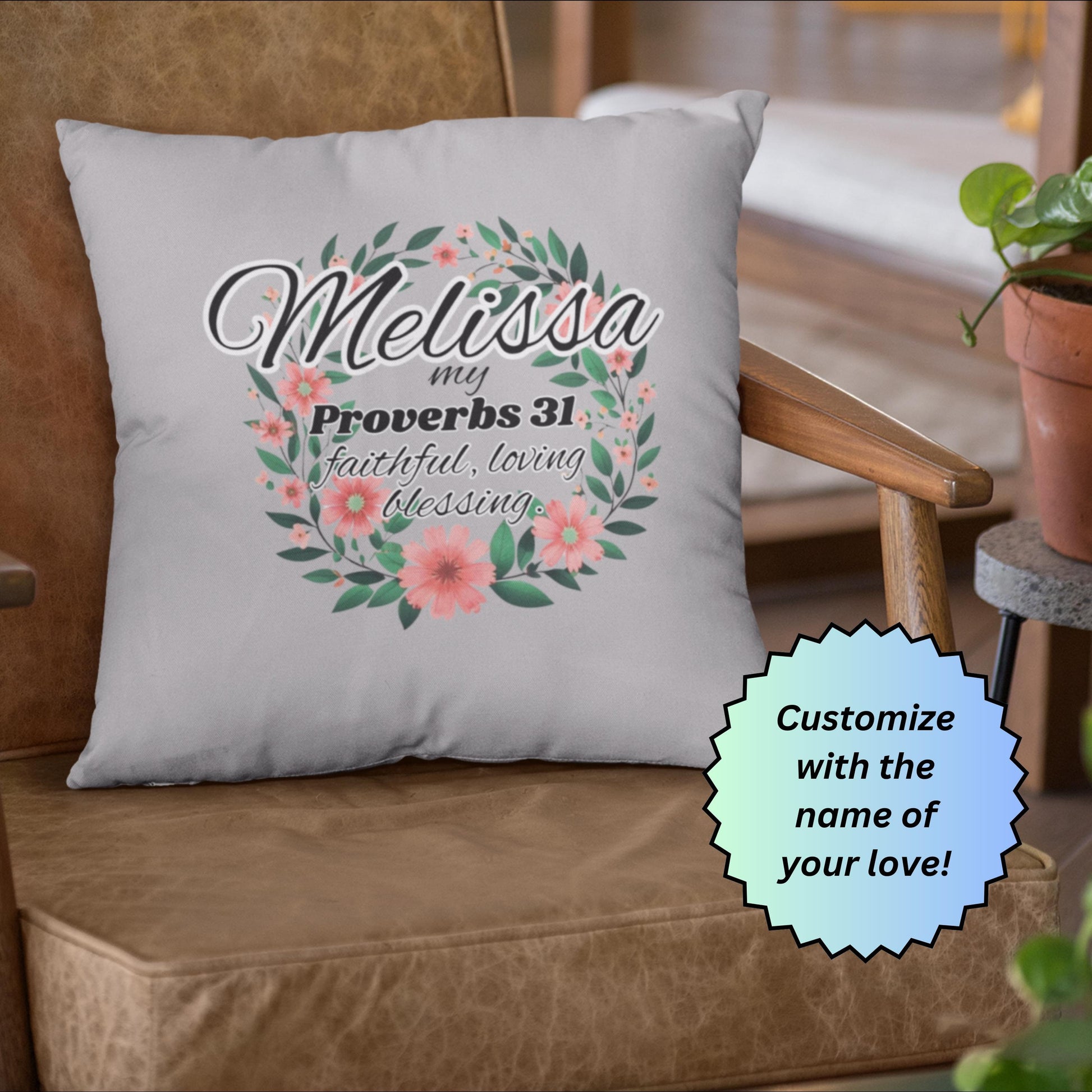 Inspirational Proverbs 31 Woman Pillow from Lewey's Merch