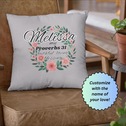 Inspirational Proverbs 31 Woman Pillow from Lewey's Merch