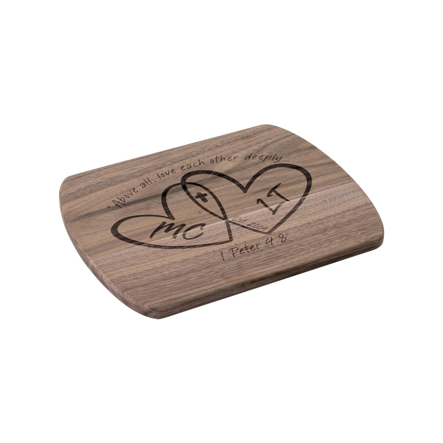 Personalized Heart Initials Cutting Board from Lewey's Merch