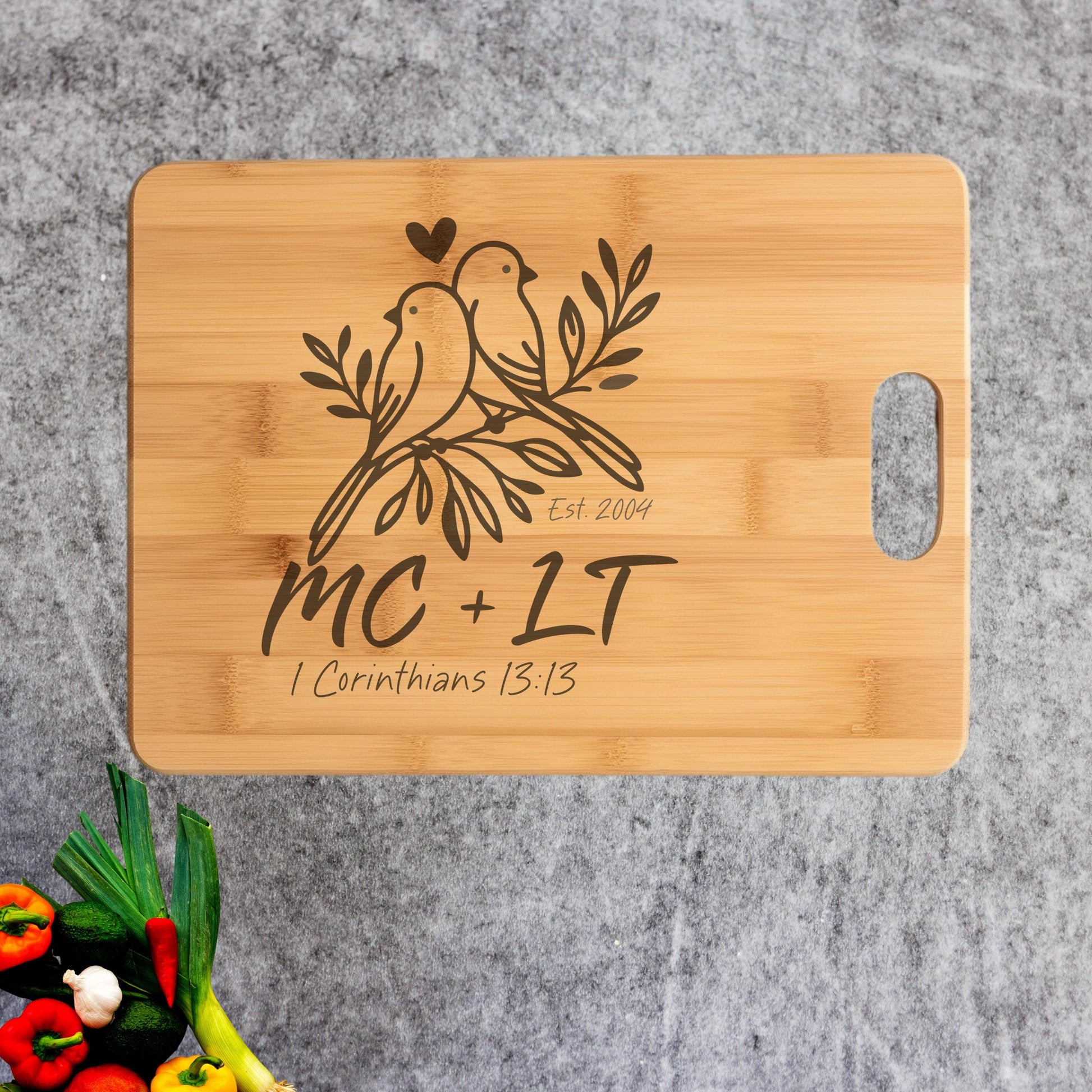 Love Birds Custom Kitchen Cutting Board from Lewey's Merch