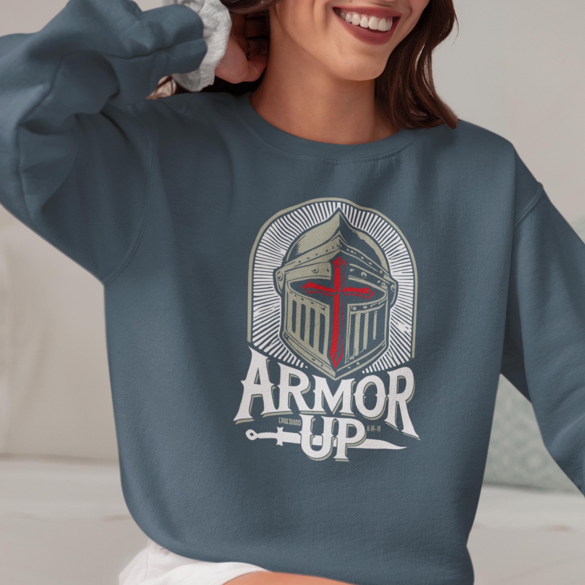 Armor Up Ephesians 6 Christian Sweatshirt from Lewey’s Merch