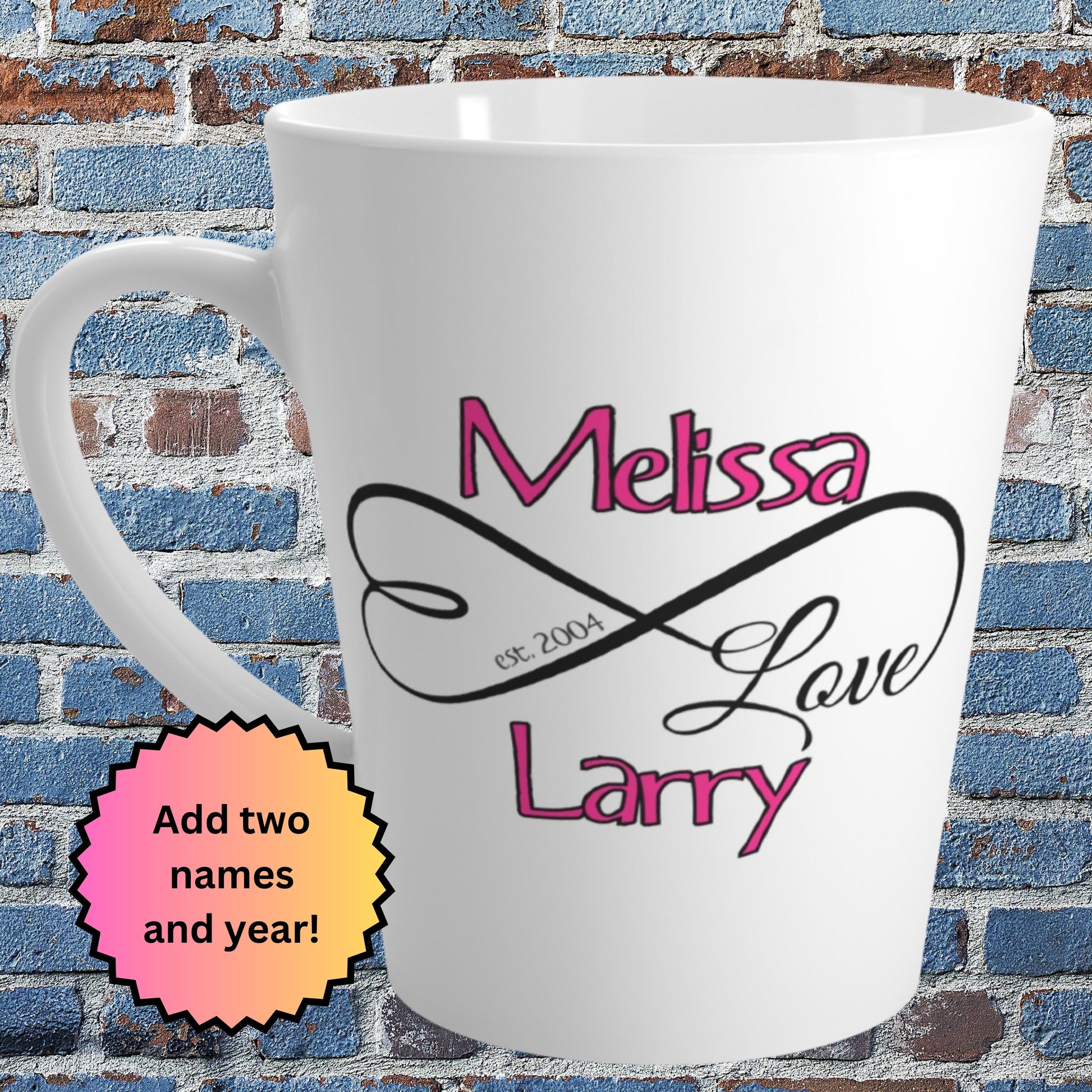 Personalized Infinity Love Anniversary Mug from Lewey's Merch