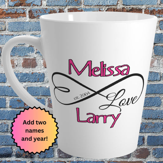 Personalized Infinity Love Anniversary Mug from Lewey's Merch