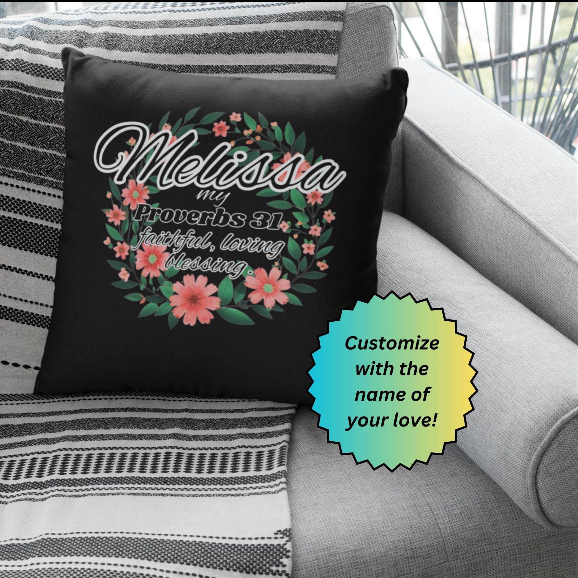 Proverbs 31 Woman Faith-Based Pillow from Lewey's Merch
