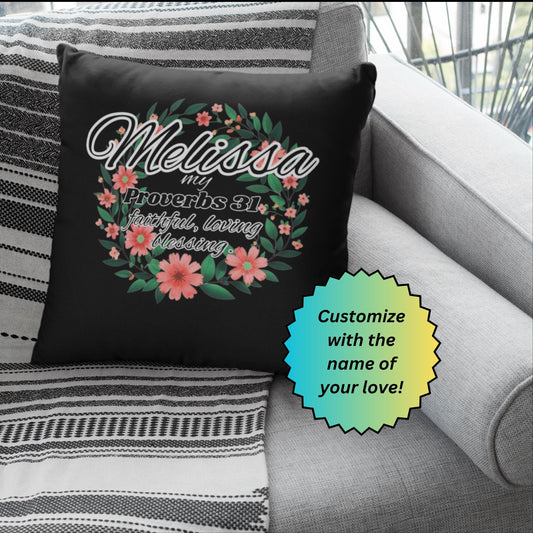 Proverbs 31 Woman Faith-Based Pillow from Lewey's Merch