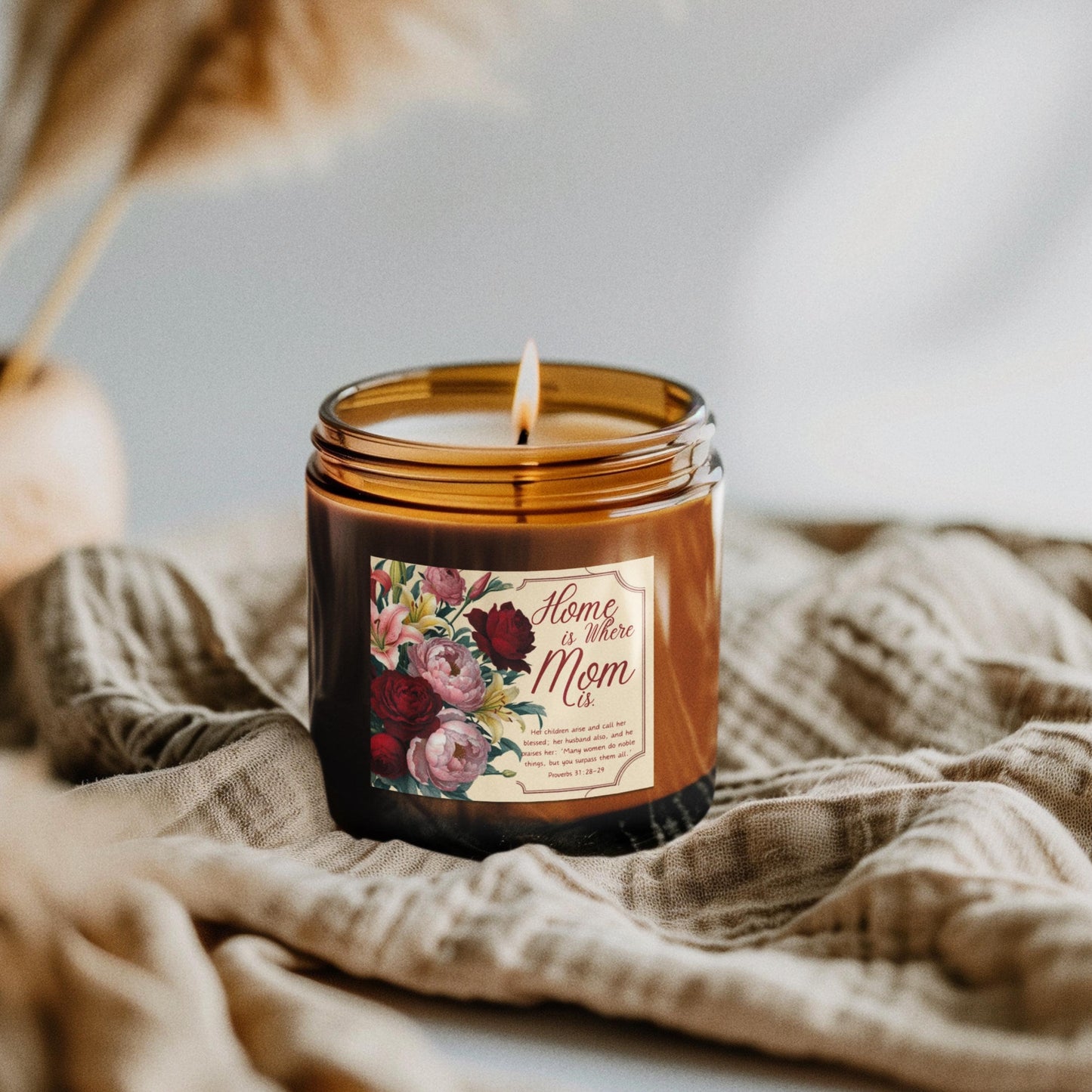 Home Is Where Mom Is Christian Candle from Lewey's Merch