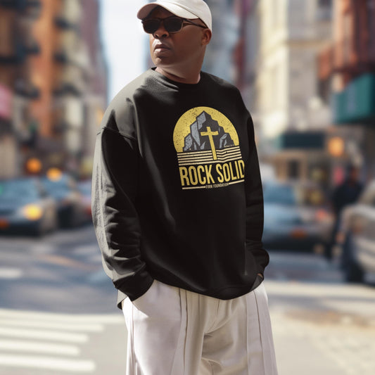 Rock Solid Christian Crewneck Sweatshirt from Lewey’s Merch
