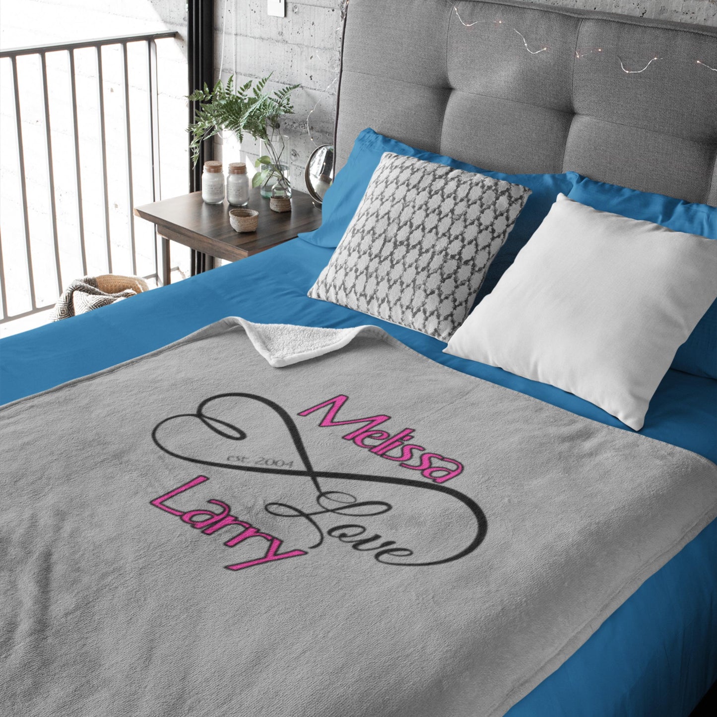 Custom Infinity Sherpa Blanket for Couples from Lewey's Merch
