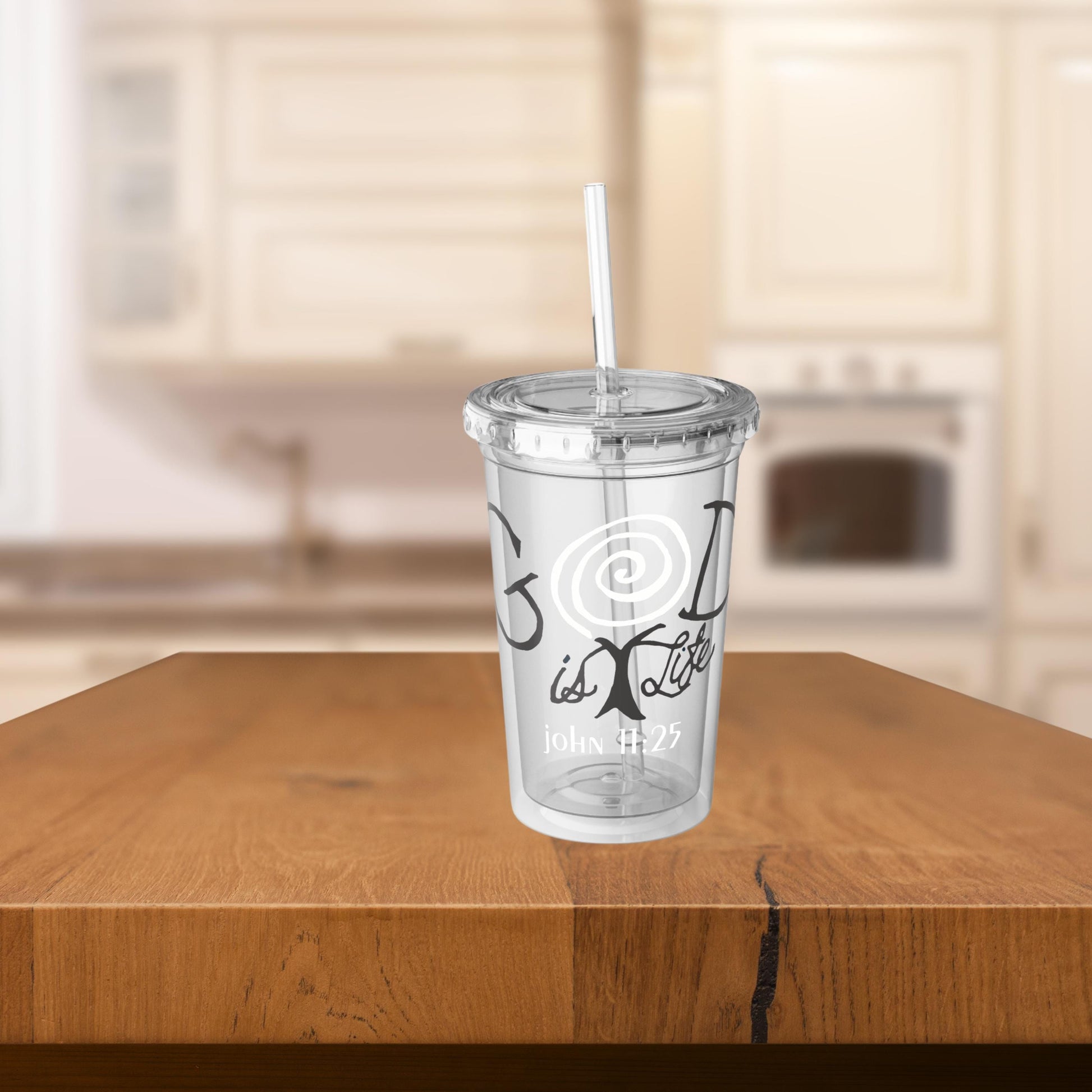 God Is Life John 11:25 Christian Tumbler from Lewey's Merch