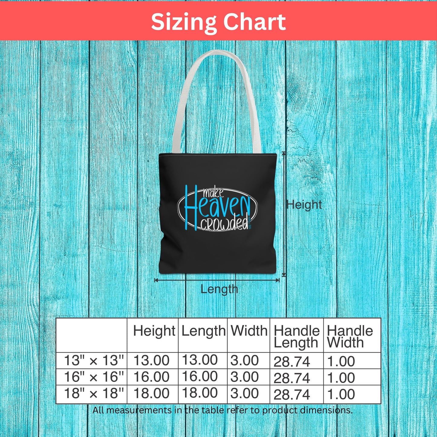 Make Heaven Crowded Christian tote bag from Lewey’s Merch