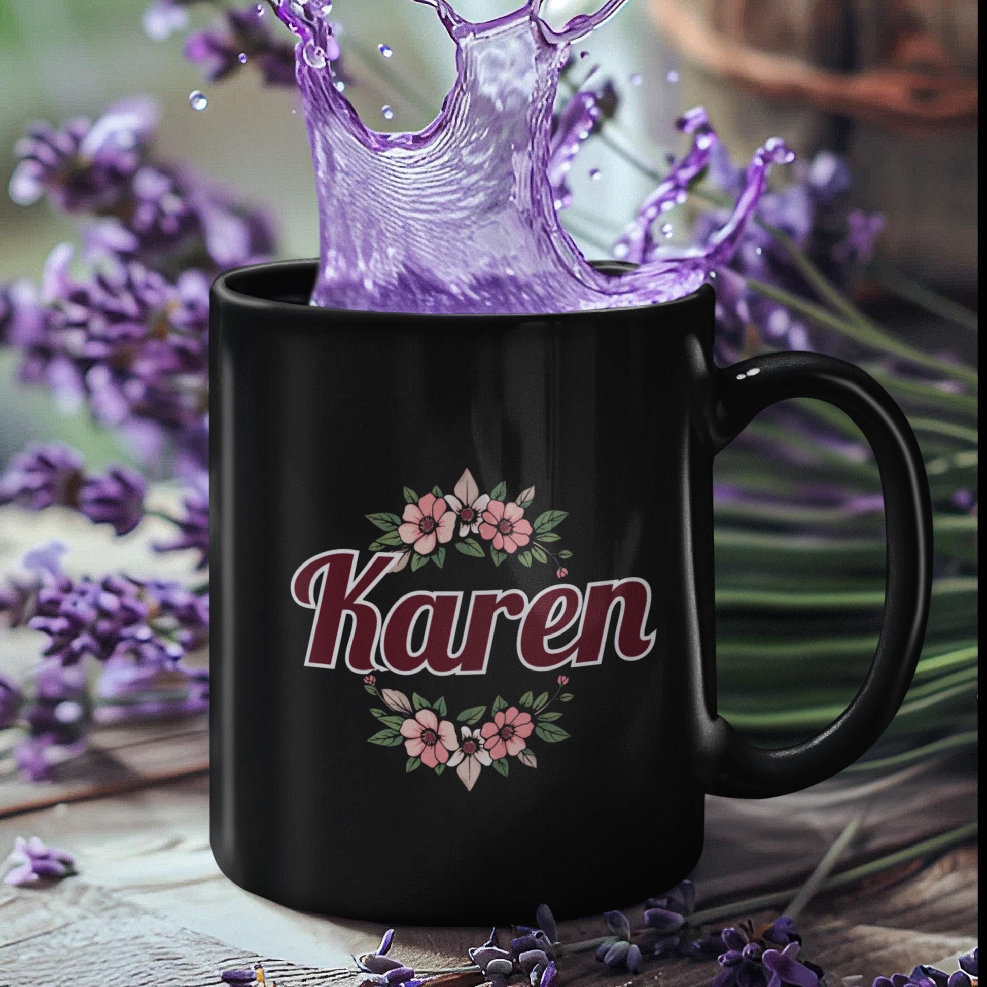 Custom Black Initial and Name Mug from Lewey's Merch