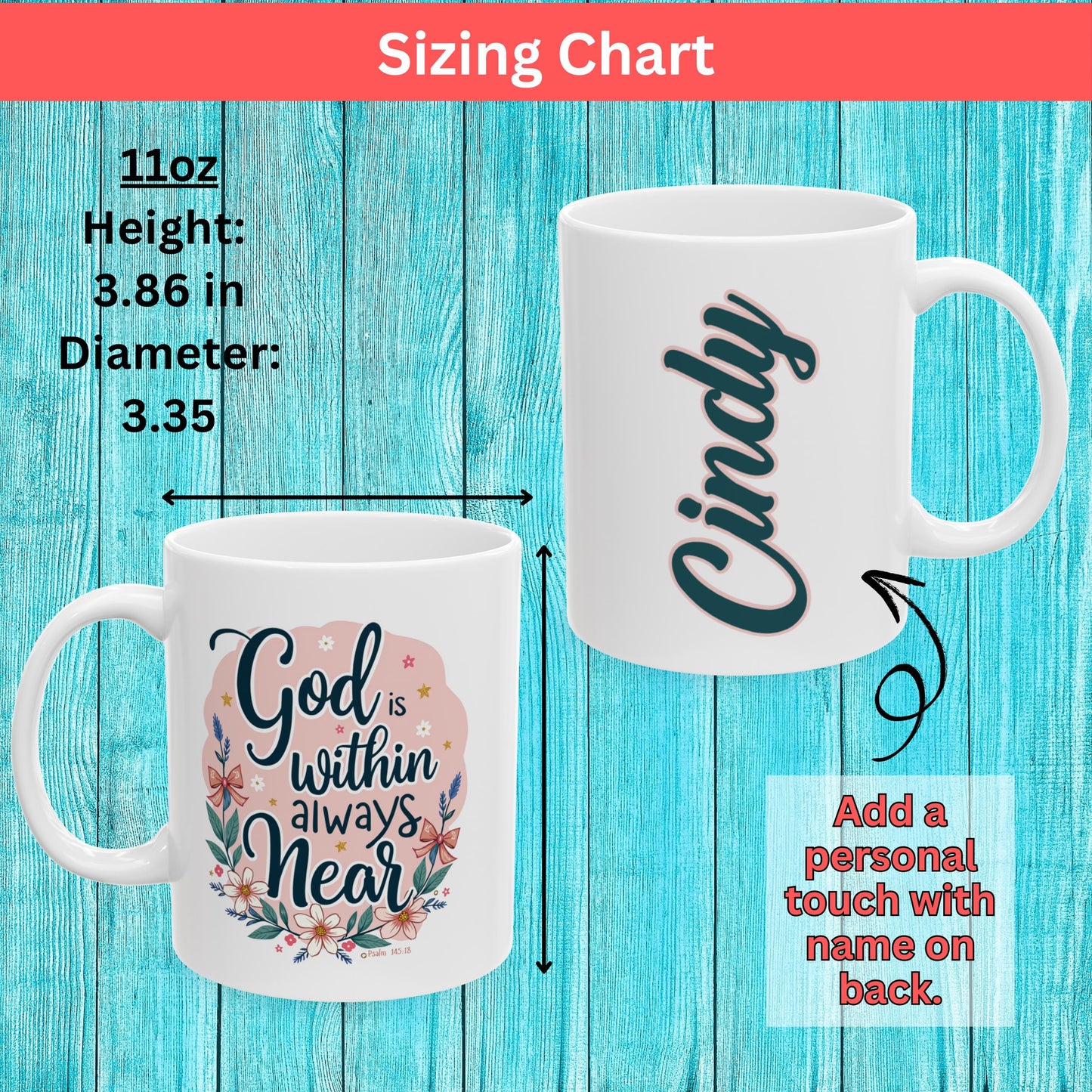 Personalized God Is Within Christian Mug from Lewey's Merch