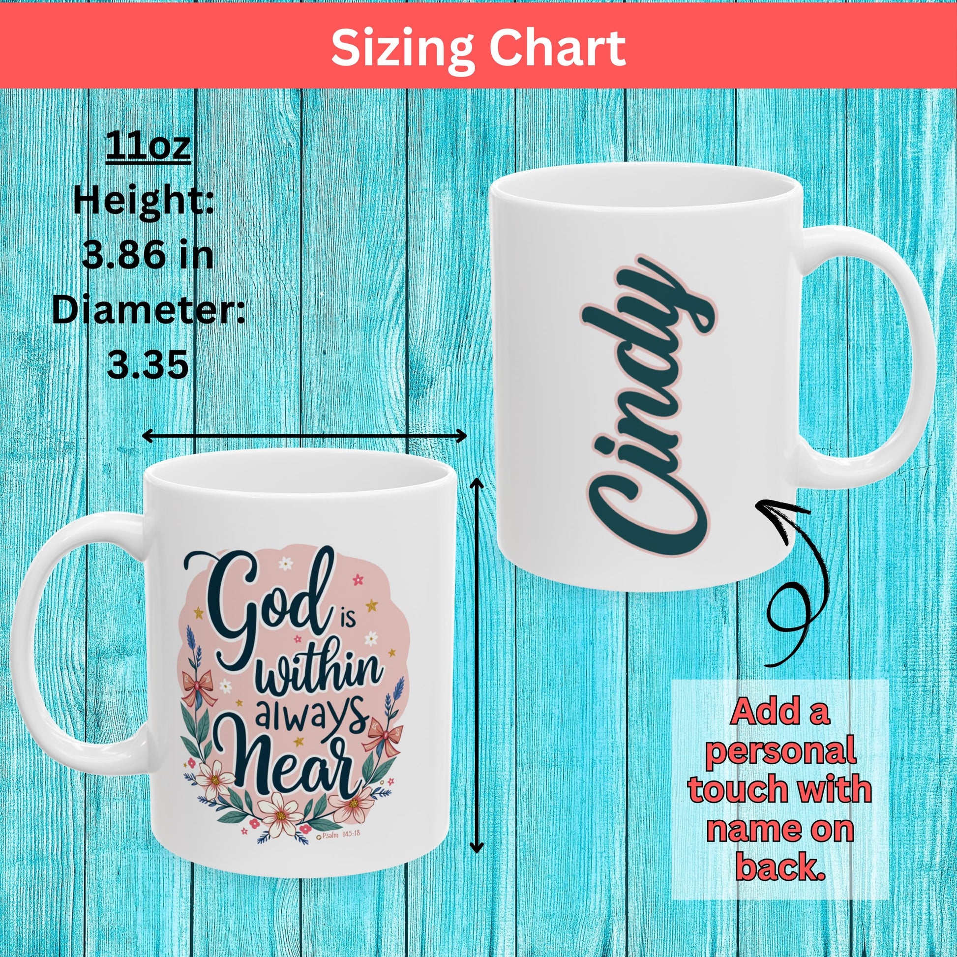 Personalized God Is Within Christian Mug from Lewey's Merch