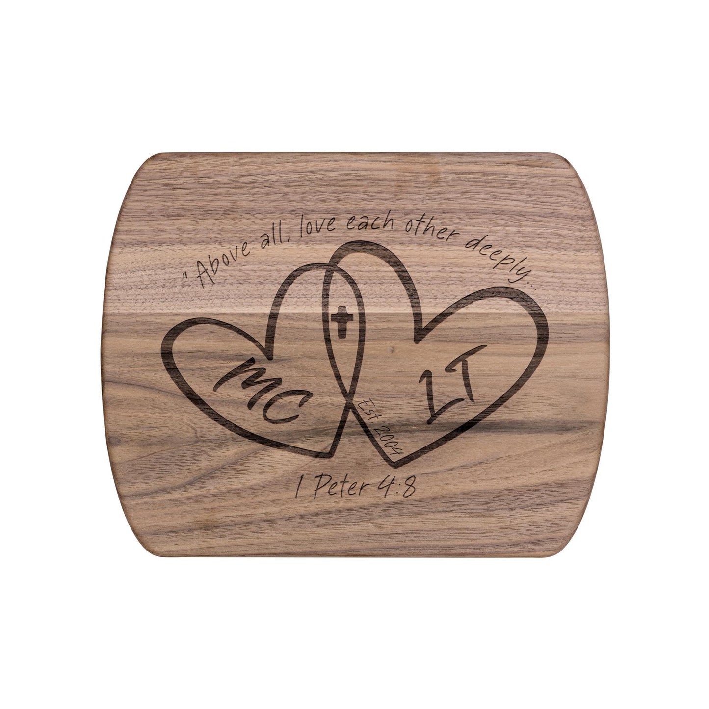 Personalized Heart Initials Cutting Board from Lewey's Merch