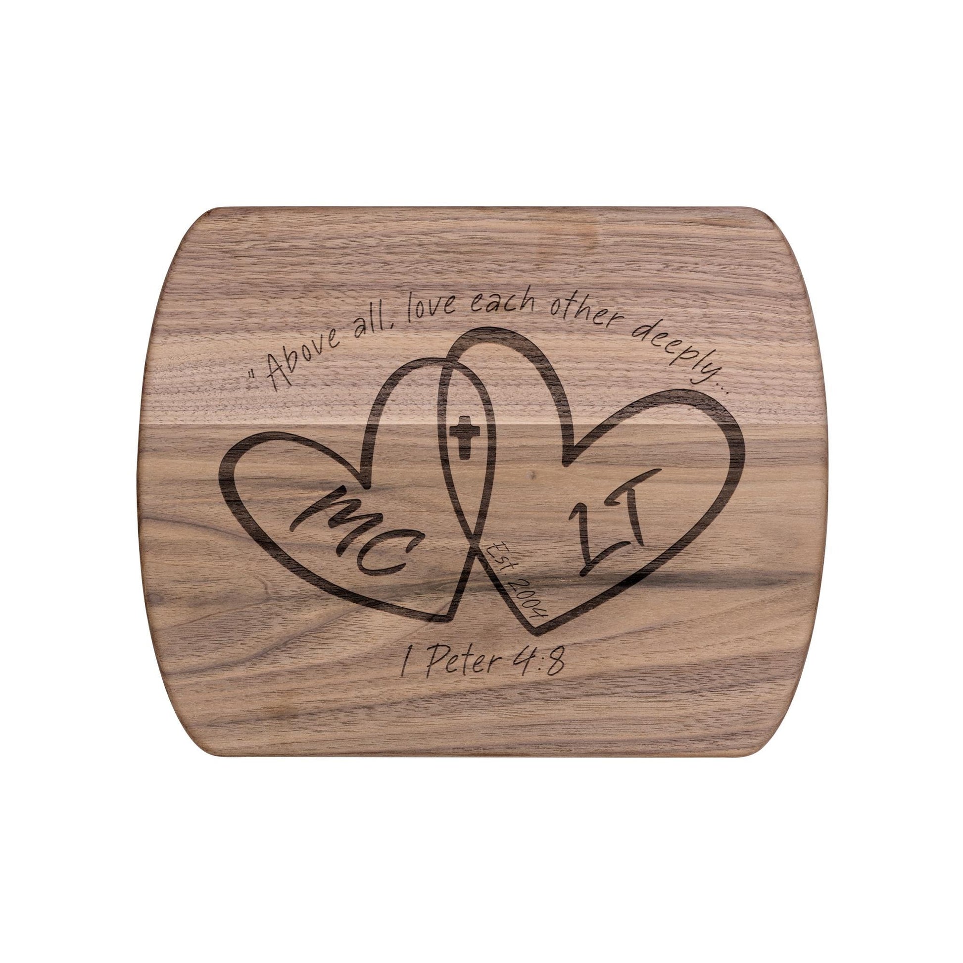 Personalized Heart Initials Cutting Board from Lewey's Merch