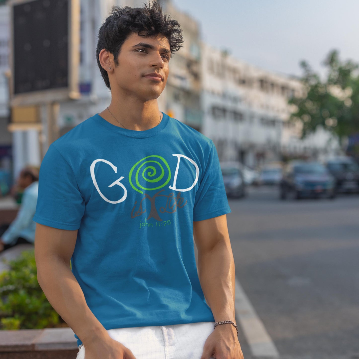 God Is Life John 11:25 Christian T-Shirt from Lewey’s Merch