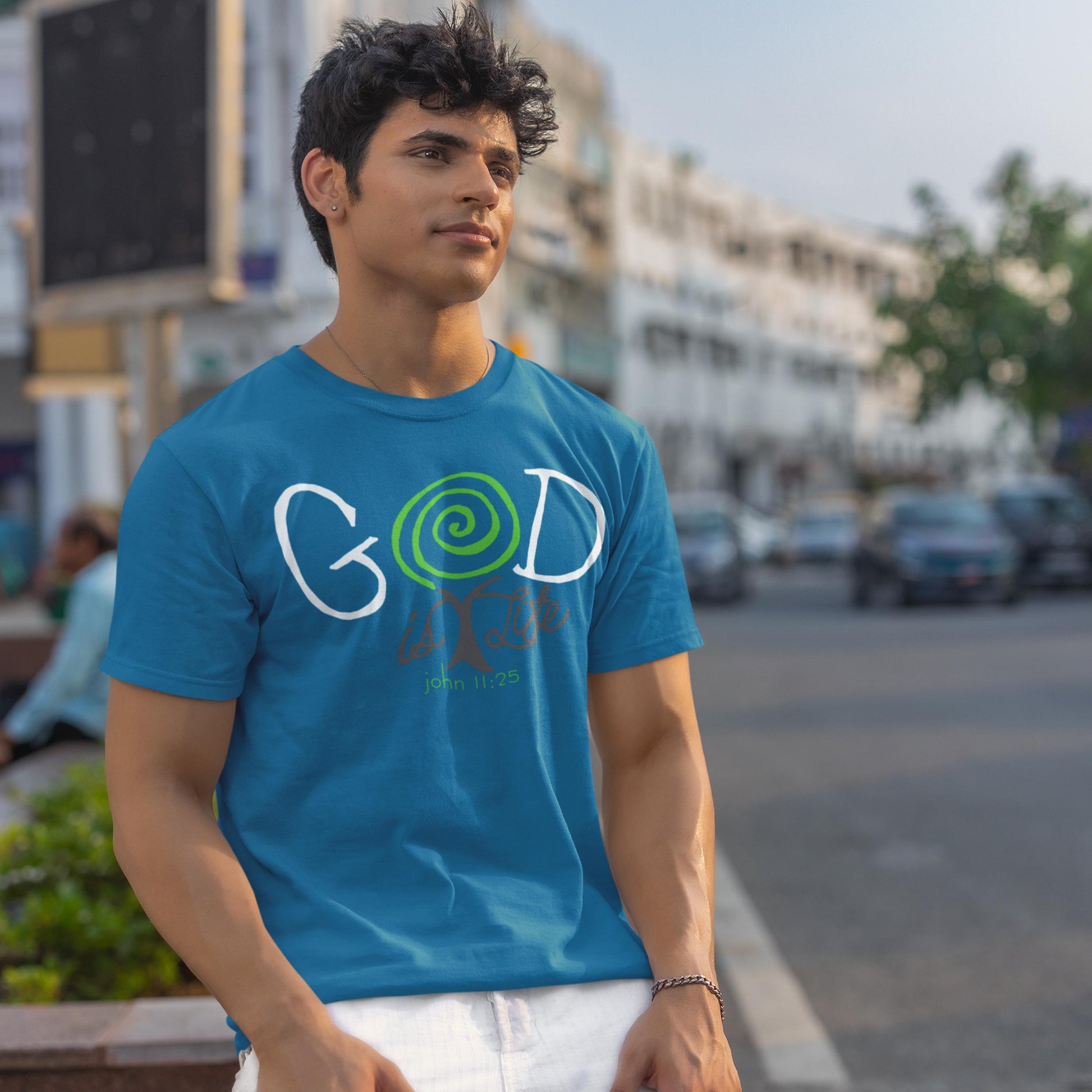 God Is Life John 11:25 Christian T-Shirt from Lewey’s Merch