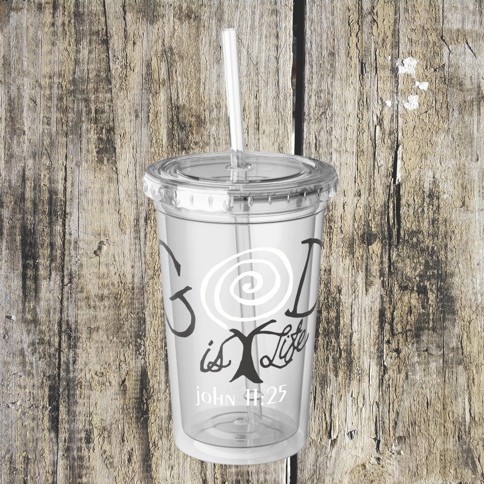 God Is Life John 11:25 Christian Tumbler from Lewey's Merch