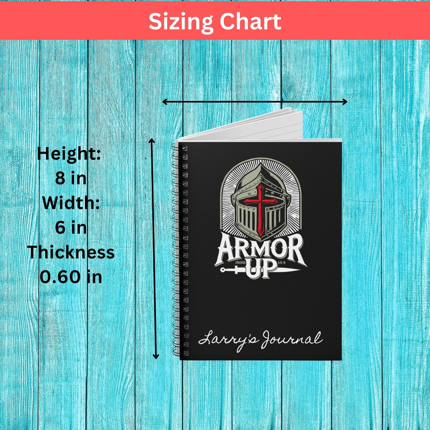 Armor Up Personalized Christian Journal from Lewey's Merch