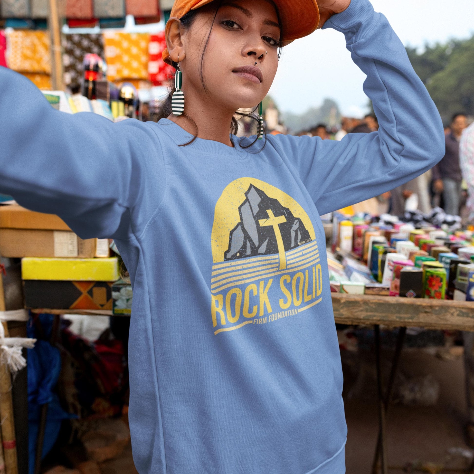 Rock Solid Christian Crewneck Sweatshirt from Lewey’s Merch