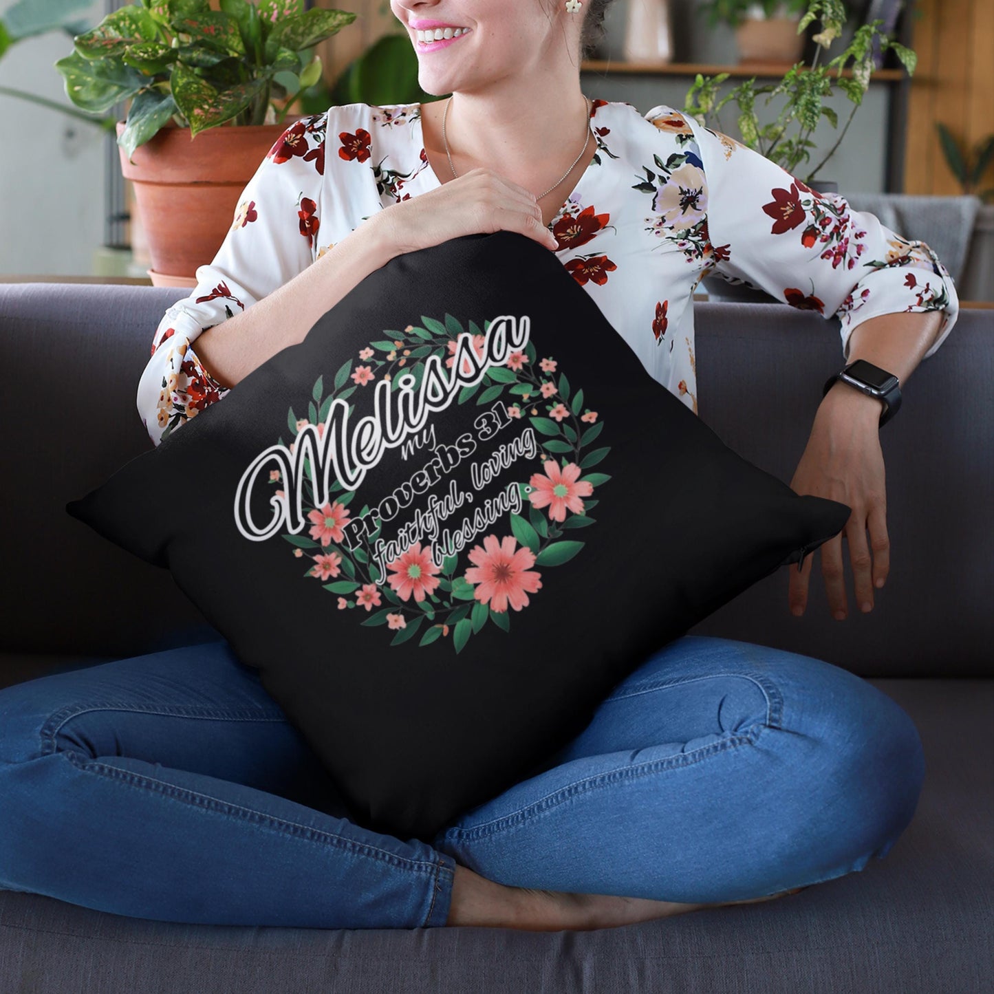 Proverbs 31 Woman Faith-Based Pillow from Lewey's Merch