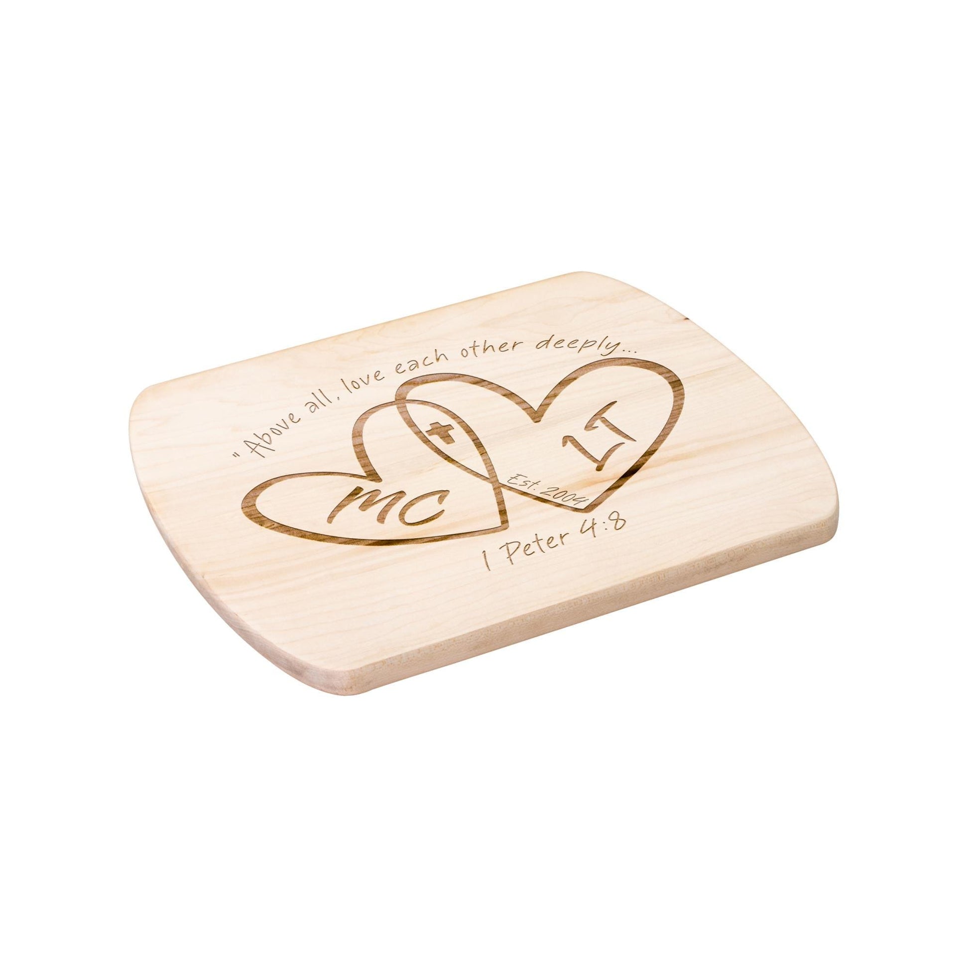 Personalized Heart Initials Cutting Board from Lewey's Merch