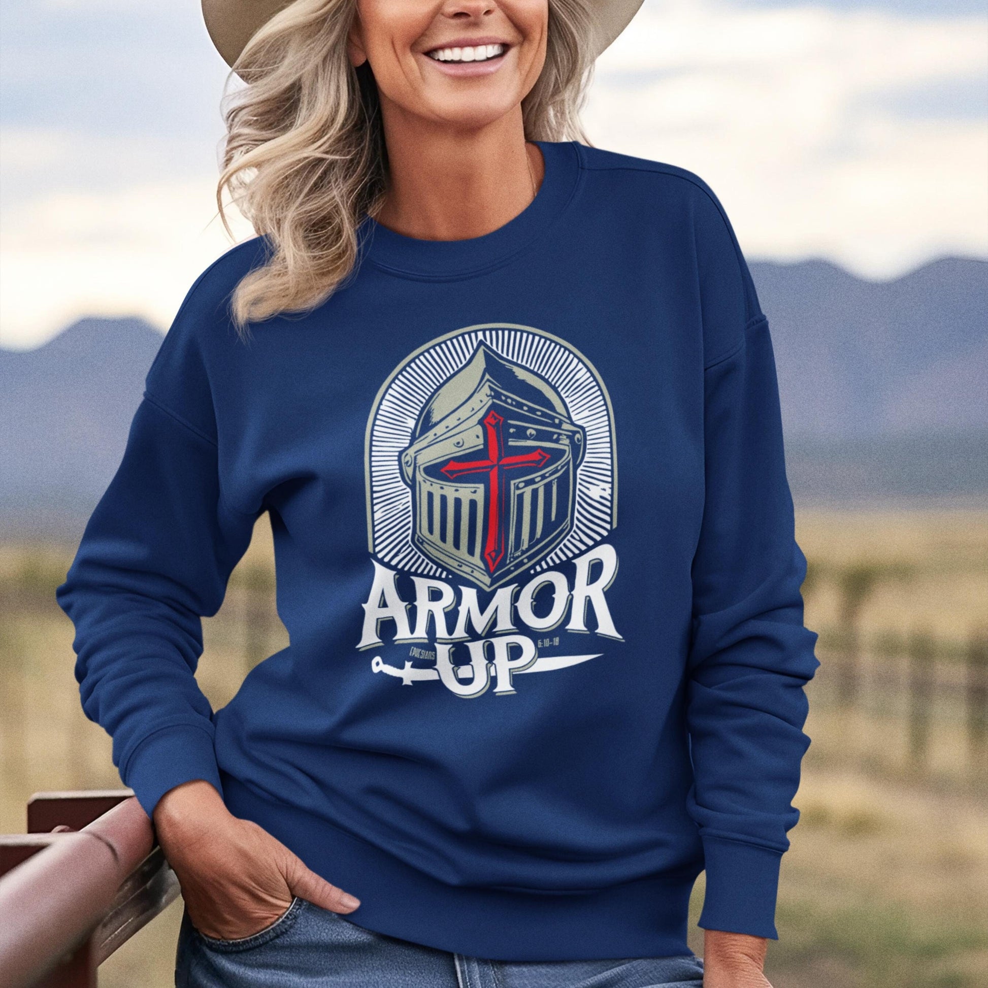 Armor Up Ephesians 6 Christian Sweatshirt from Lewey’s Merch