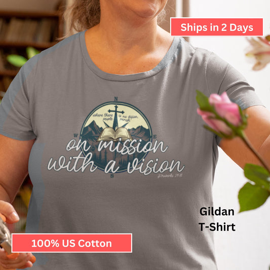 On Mission With a Vision Christian T-shirt from Lewey’s Merch