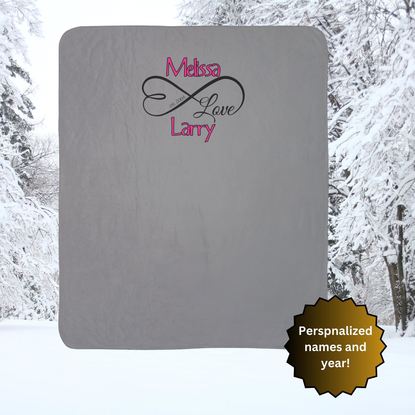 Custom Infinity Sherpa Blanket for Couples from Lewey's Merch