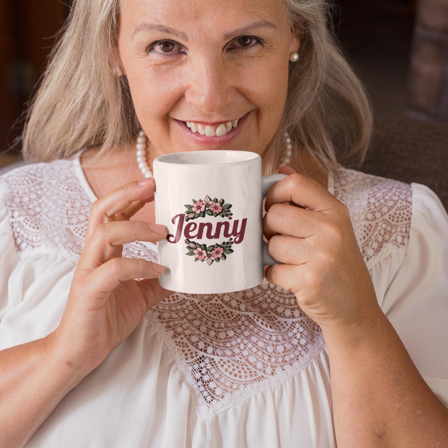 Personalized Monogram Ceramic Mug for Her from Lewey's Merch