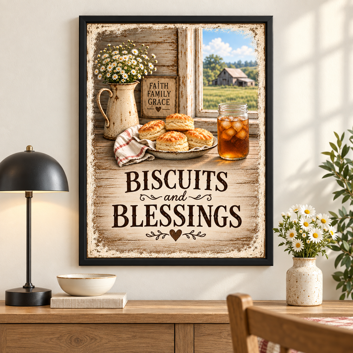 Biscuits and Blessings Printable Farmhouse Kitchen Wall Art