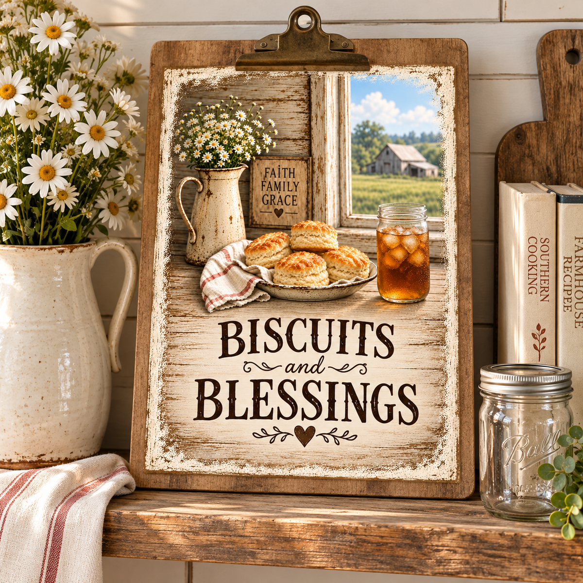 Biscuits and Blessings Printable Farmhouse Kitchen Wall Art