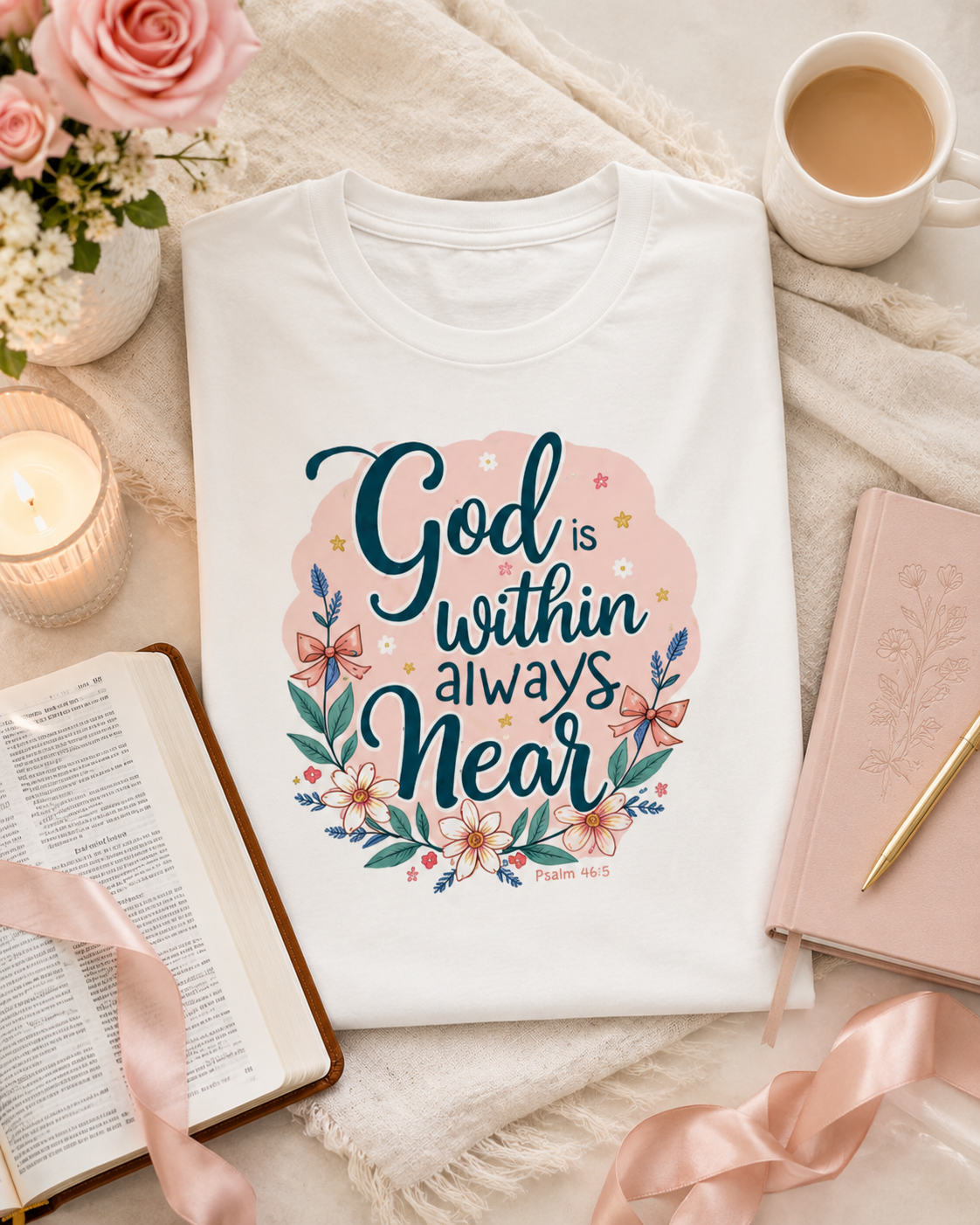 God Is Within, Always Near Christian T-Shirt