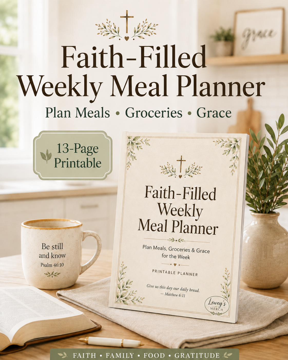 Faith-Filled Weekly Meal Planner Printable