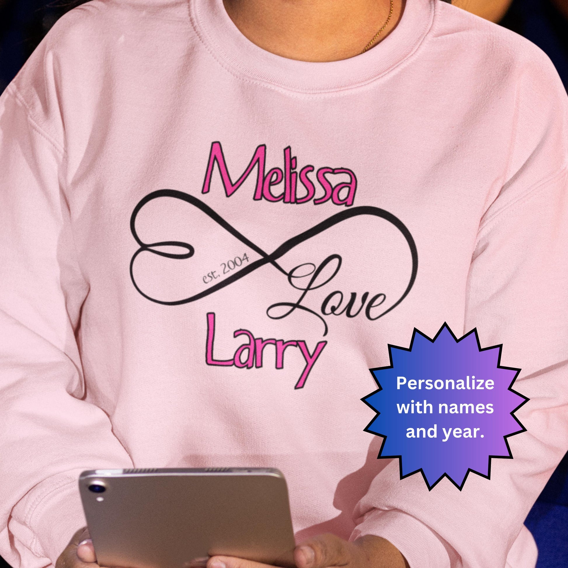 Personalized Infinity Symbol Sweatshirt from Lewey's Merch
