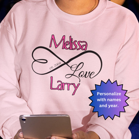 Personalized Infinity Symbol Sweatshirt from Lewey's Merch