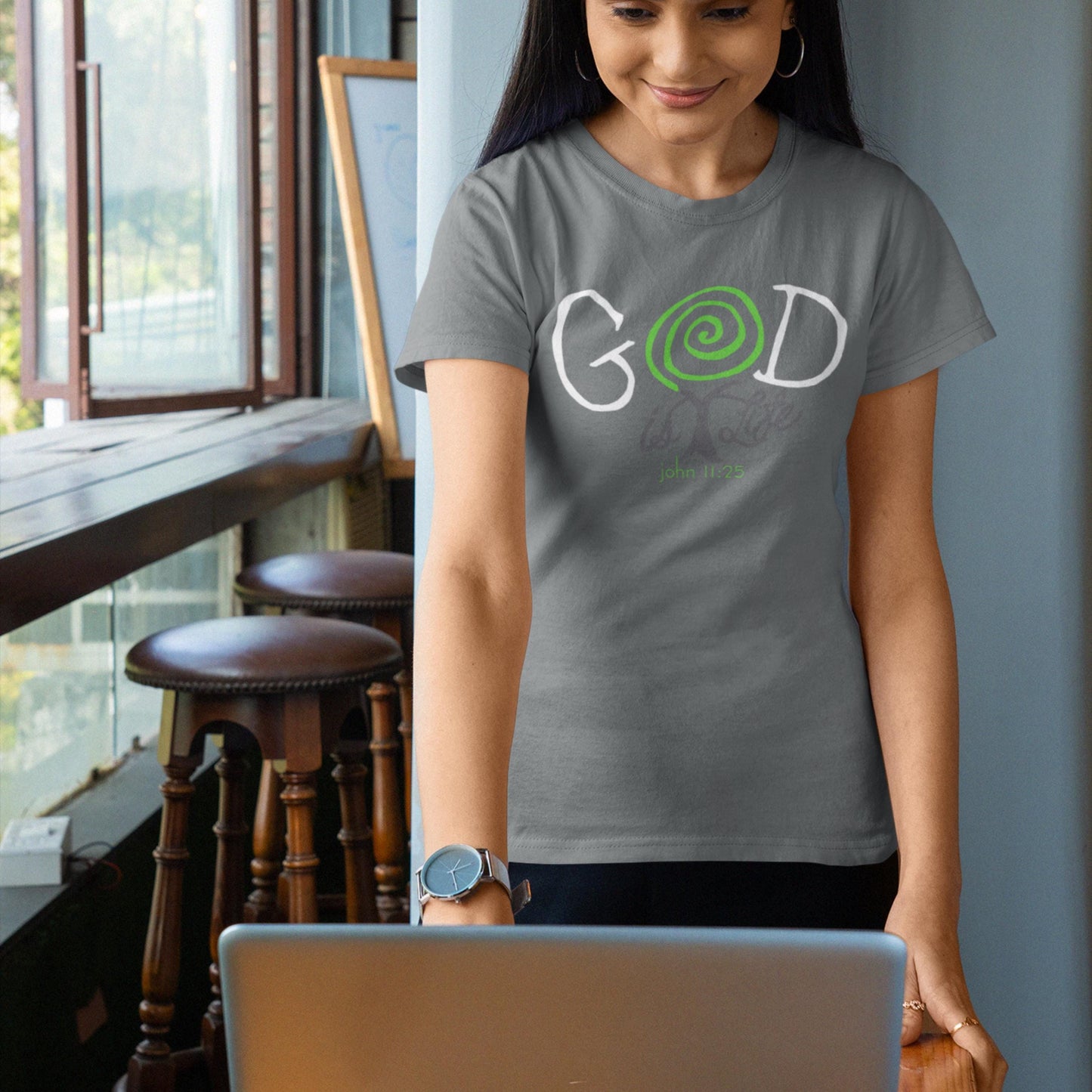 God Is Life John 11:25 Christian T-Shirt from Lewey’s Merch